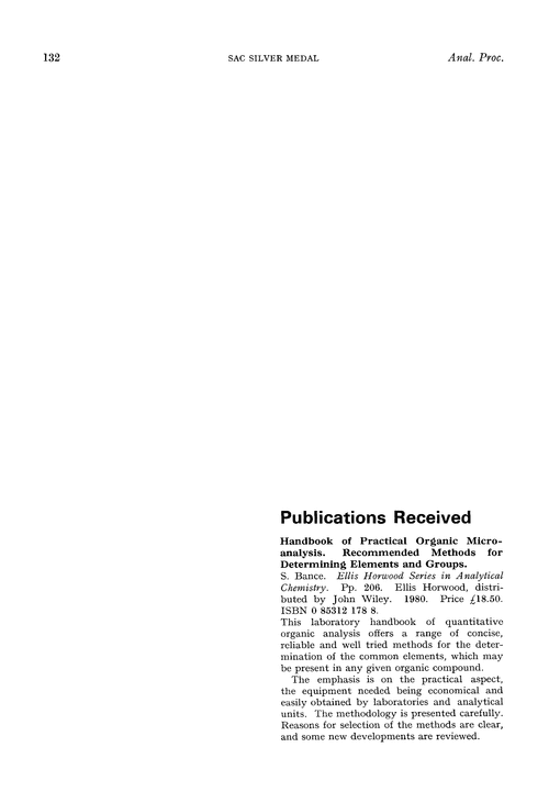 Publications received