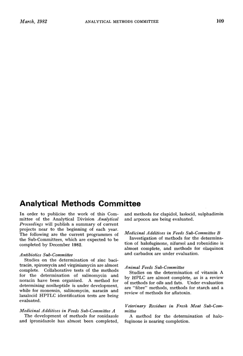 Analytical Methods Committee