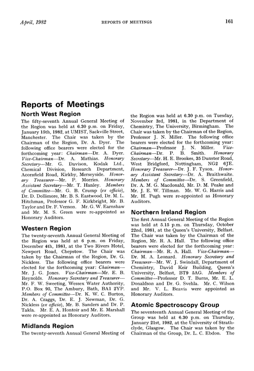 Reports of meetings