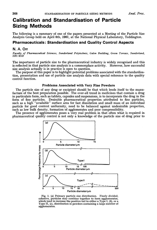 Calibration and standardisation of particle sizing methods. Pharmaceuticals: standardisation and quality control aspects