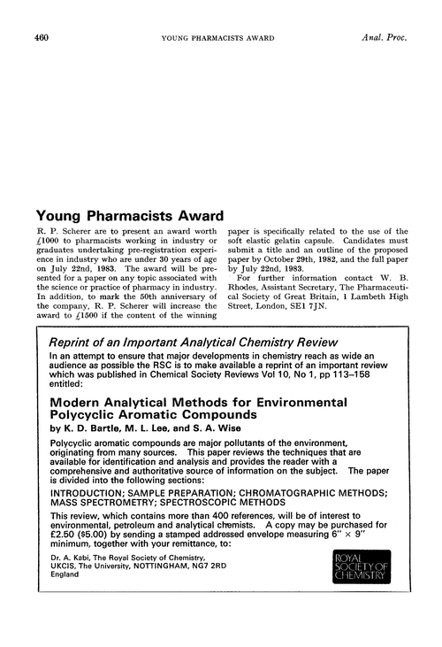 Young Pharmacists Award