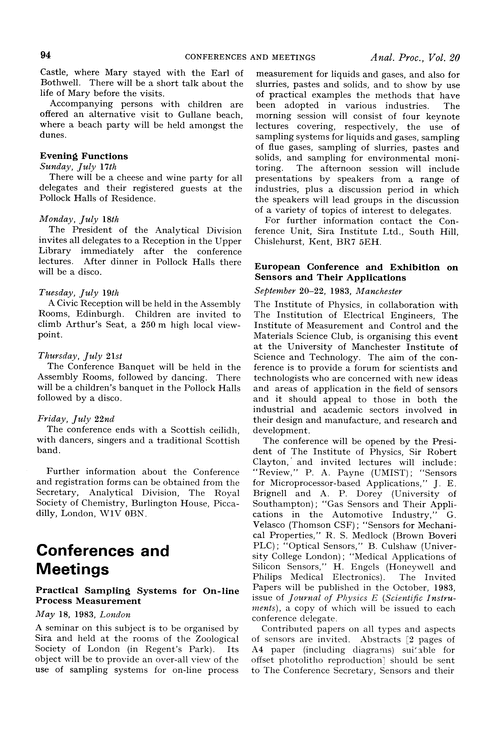 Conferences and meetings