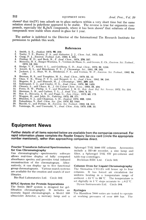 Equipment news