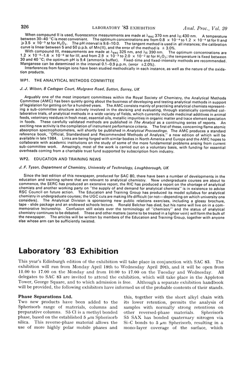 Laboratory '83 exhibition