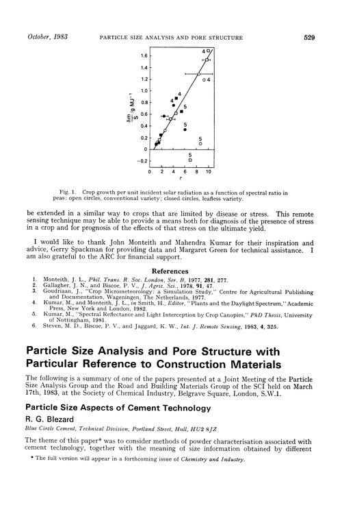 Particle size analysis and pore structure with particular reference to construction materials. Particle size aspects of cement technology