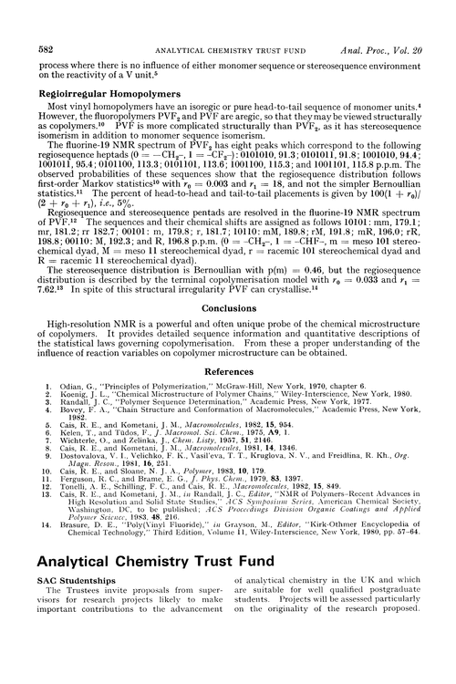Analytical chemistry trust fund