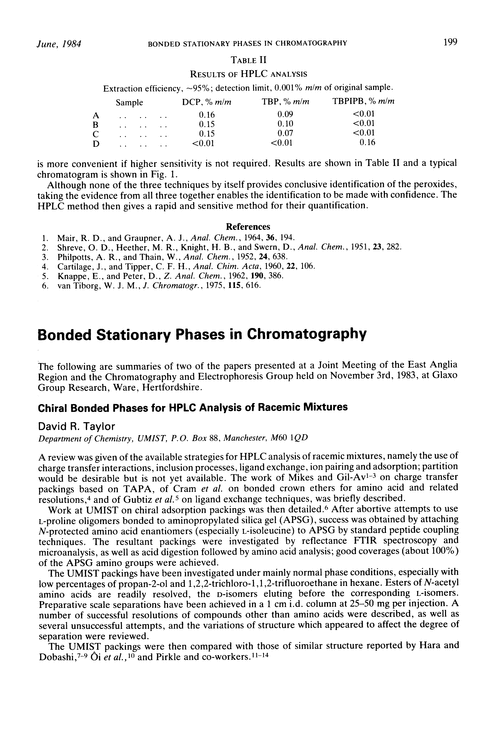 Bonded stationary phases in chromatography