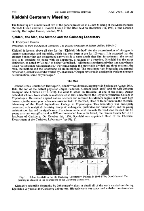 Kjeldahl Centenary meeting