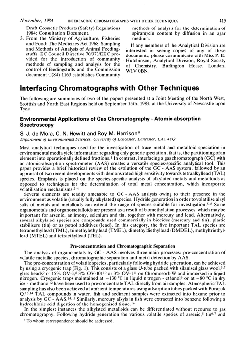 Interfacing chromatographs with other techniques