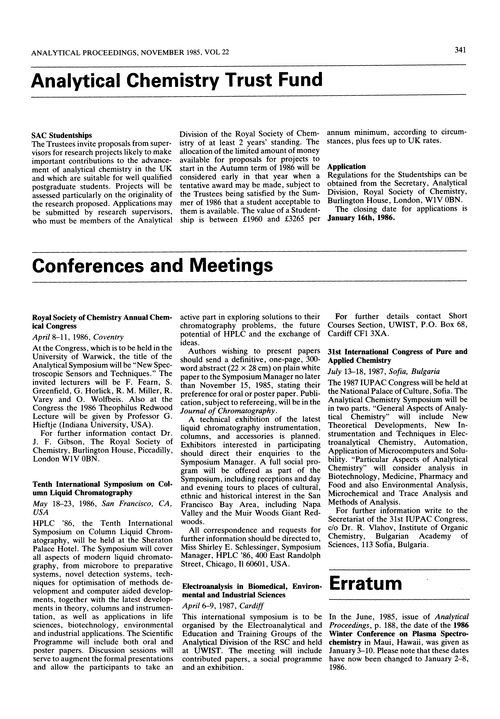 Analytical chemistry trust fund