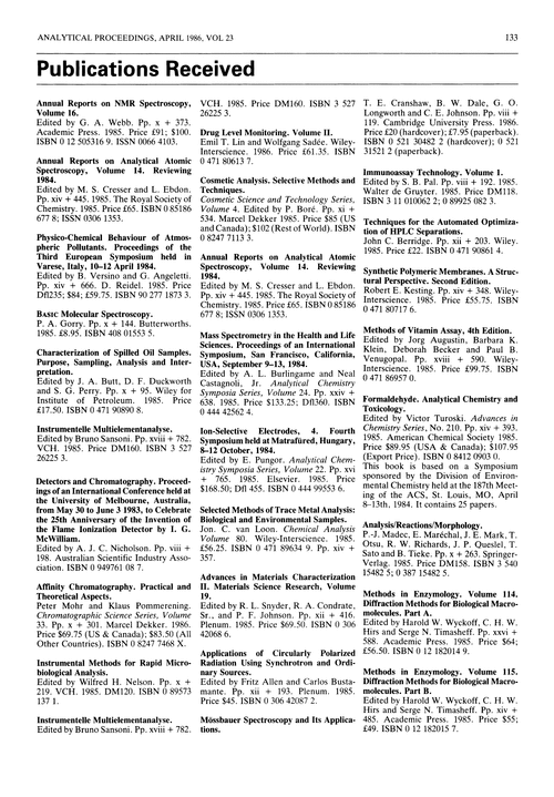 Publications received