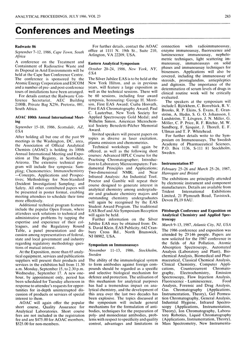 Conferences and meetings