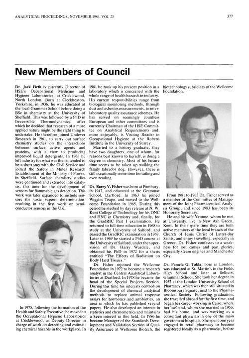 New members of Council