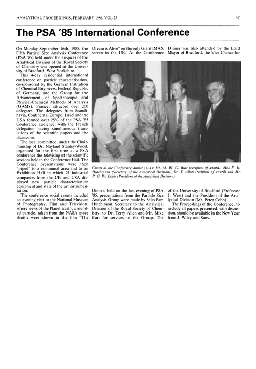 The PSA '85 International Conference