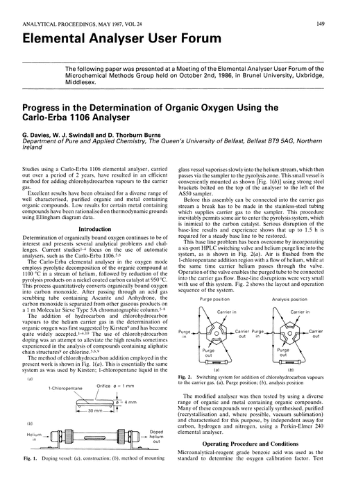 Elemental analyser user forum