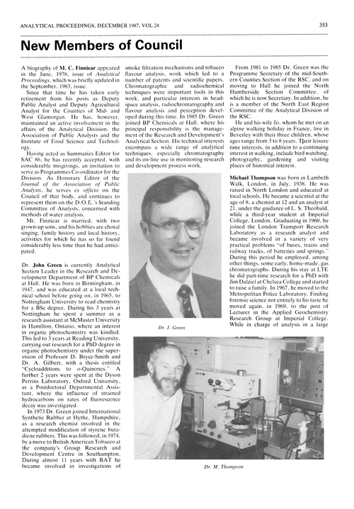 New Members of Council