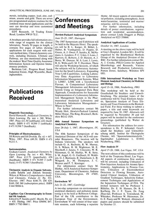 Publications received