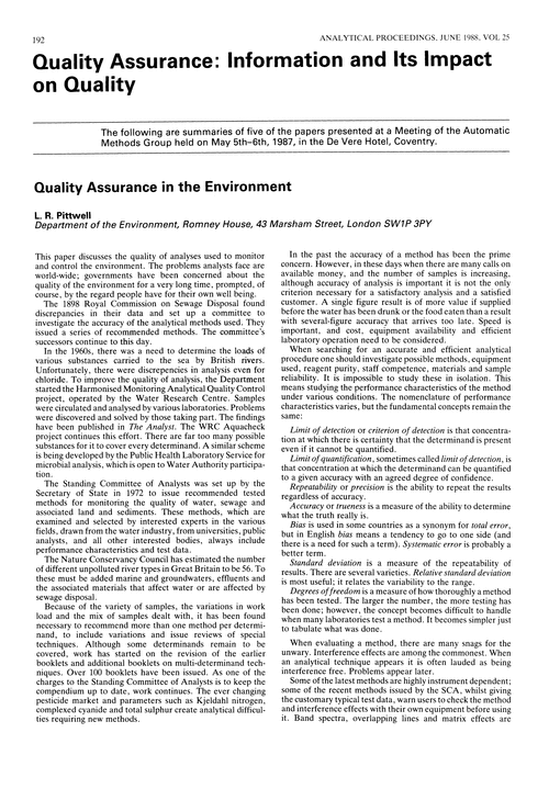 quality assurance research articles