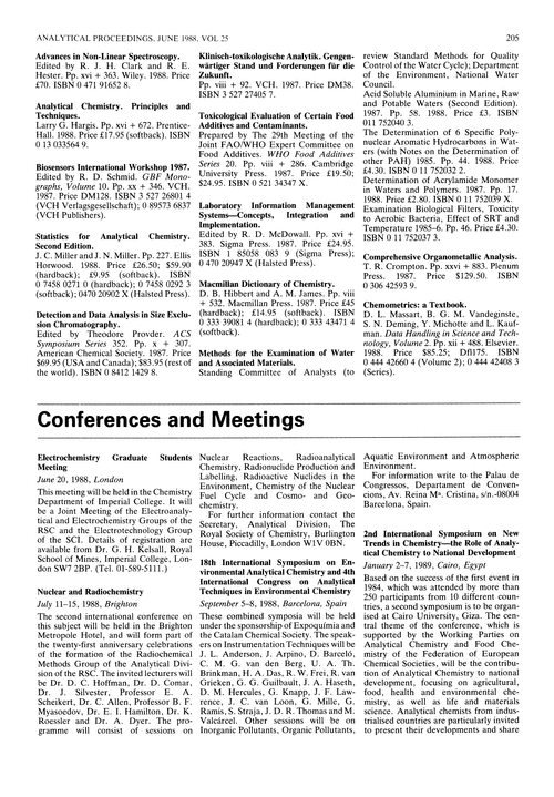 Conferences and meetings