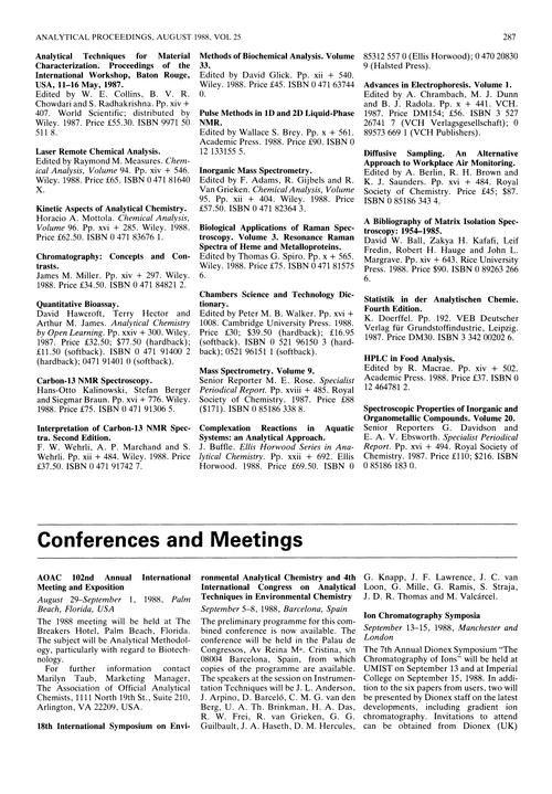 Conferences and meetings
