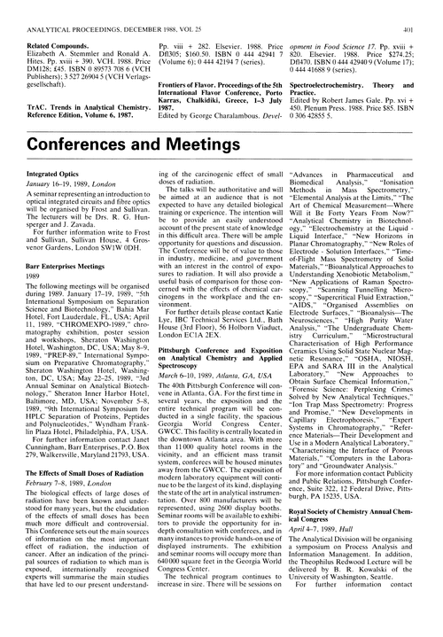 Conferences and meetings