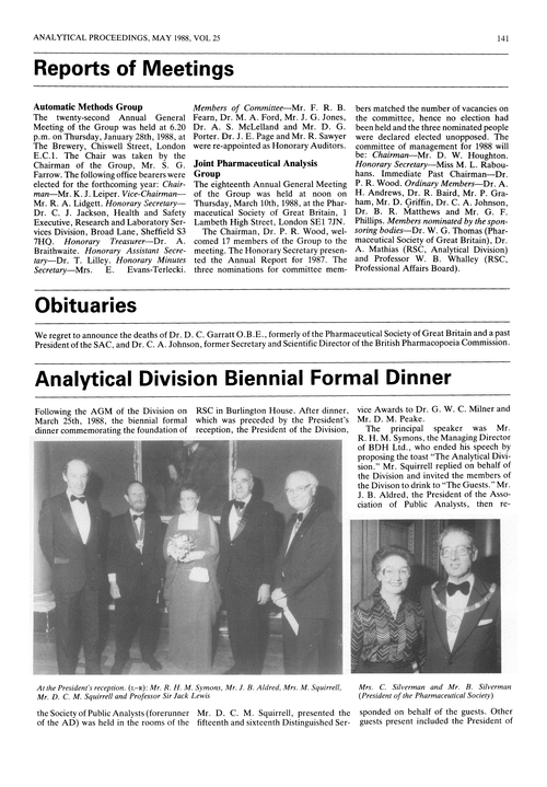 Analytical division biennial formal dinner