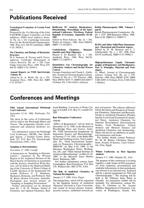 Publications received