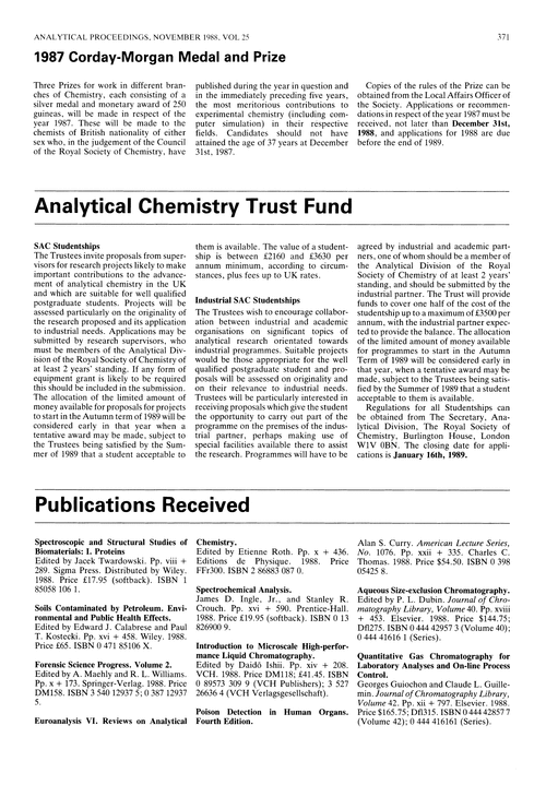 Publications received