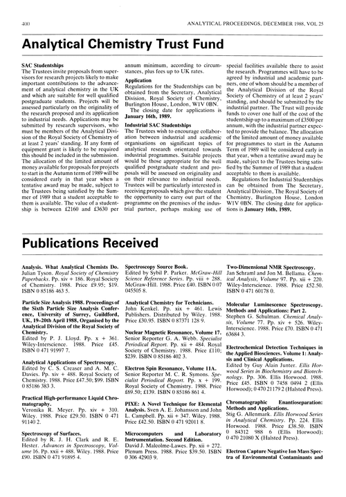 Analytical chemistry trust fund