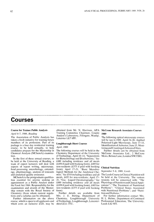 Courses