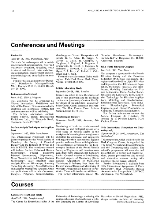 Conferences and meetings