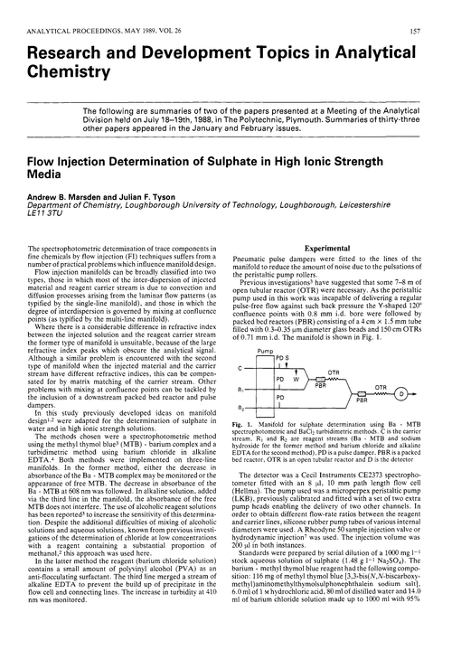 Research and development topics in Analytical Chemistry