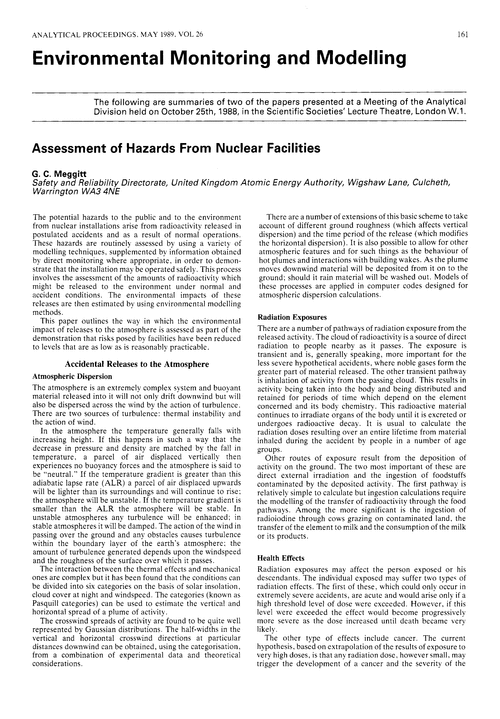 Environmental monitoring and modelling