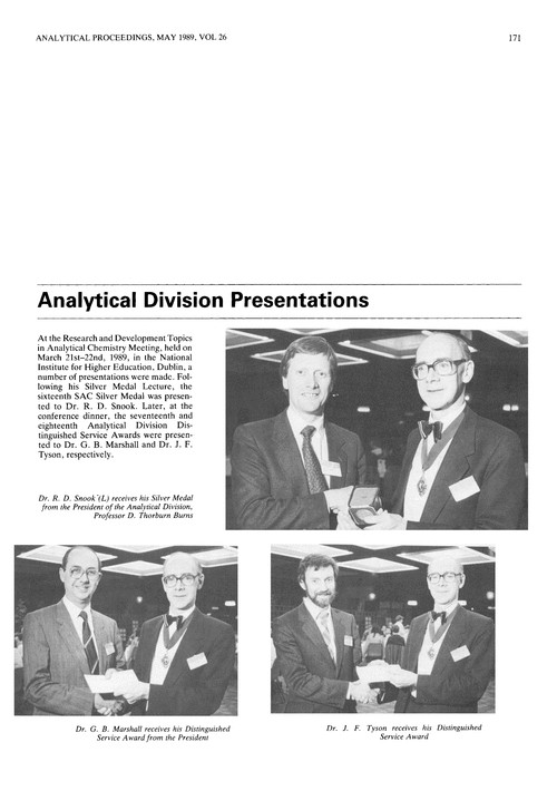 Analytical Division presentations