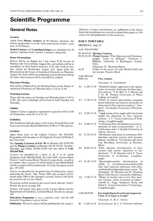 Scientific programme