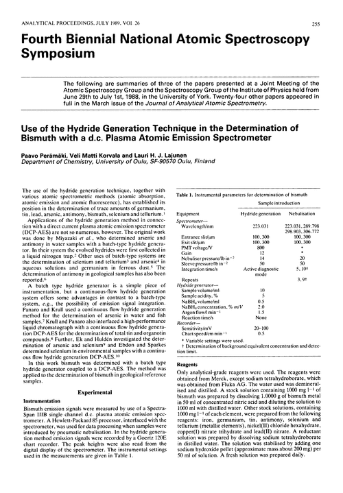 Fourth Biennial National Atomic Spectroscopy Symposium