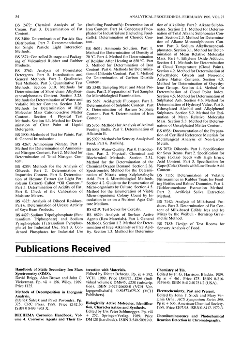 Publications received