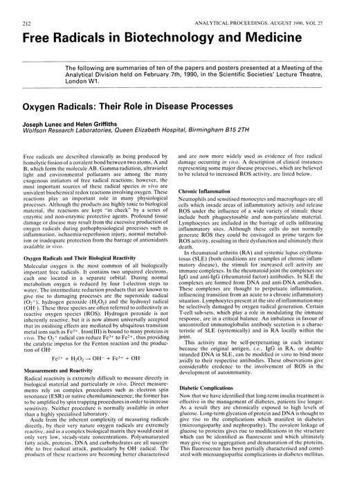 Free radicals in biotechnology and medicine