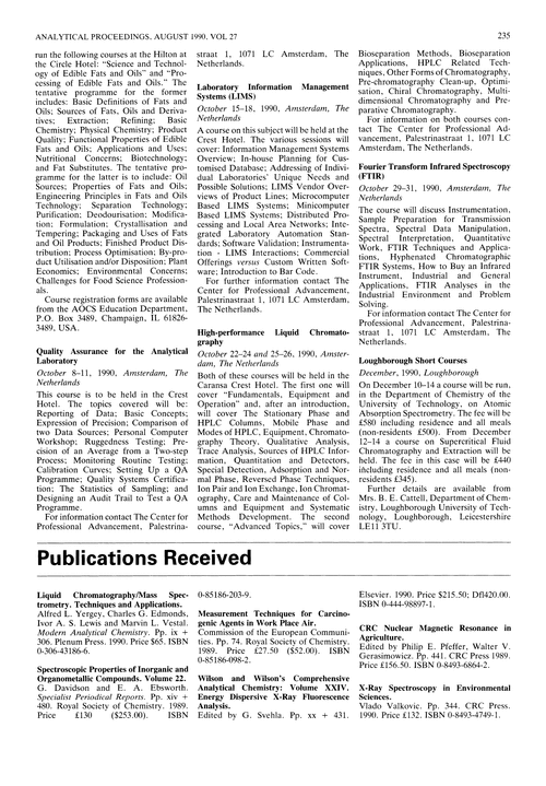 Publications received
