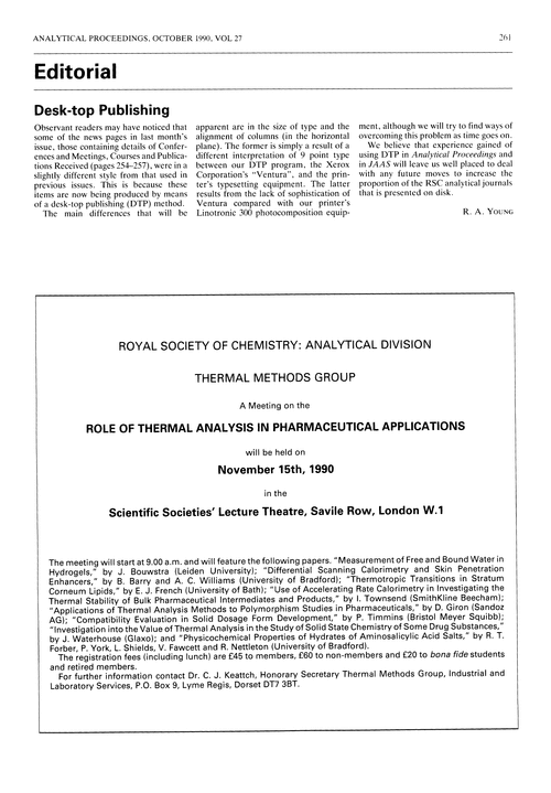 Editorial. Desk-top publishing