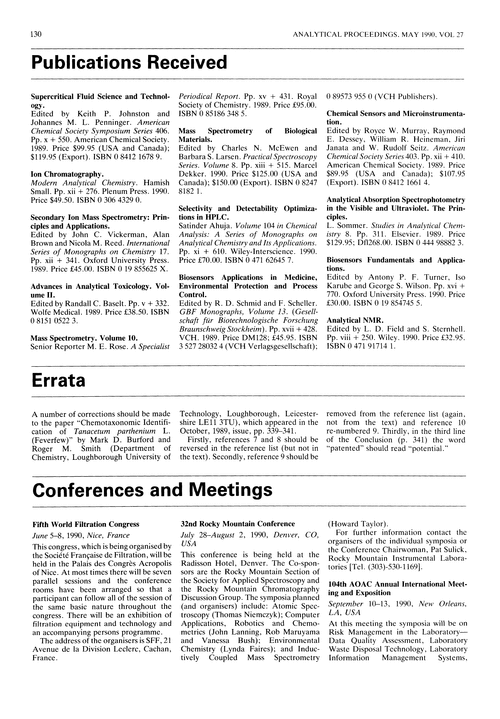 Publications received