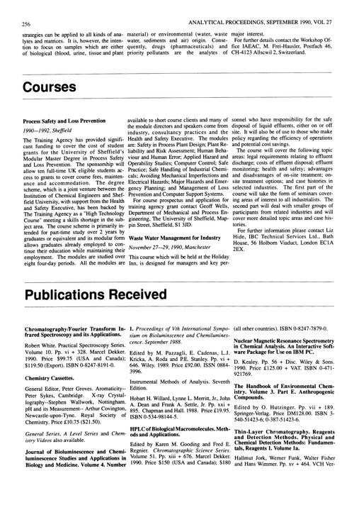 Publications received