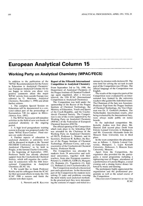 European Analytical Column 15