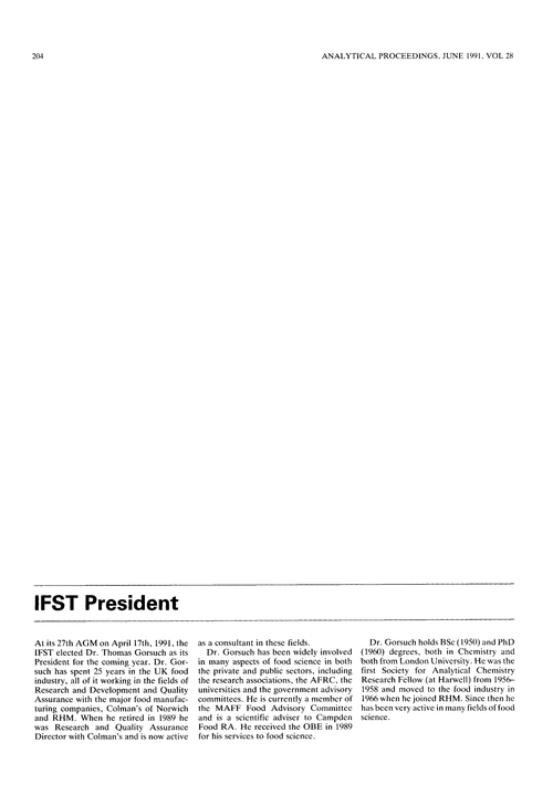 IFST President