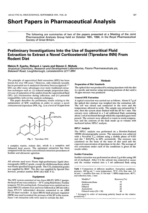 Short papers in pharmaceutical analysis