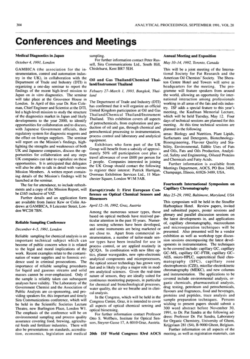 Conferences and meetings