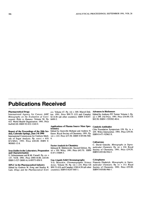 Publications received