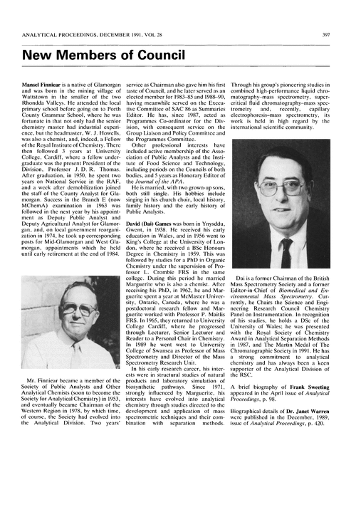 New Members of Council