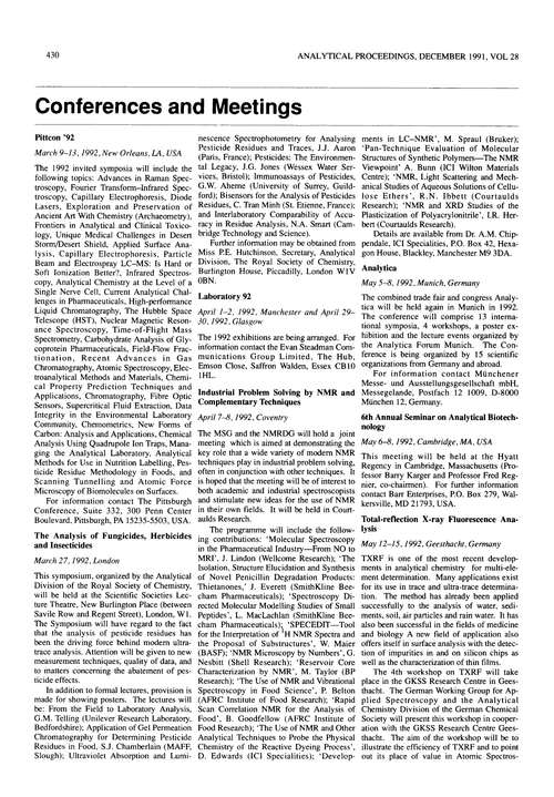 Conferences and meetings