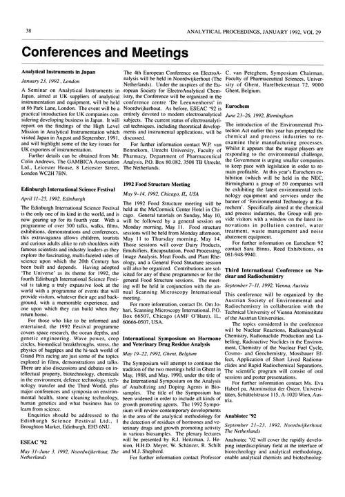 Conferences and meetings